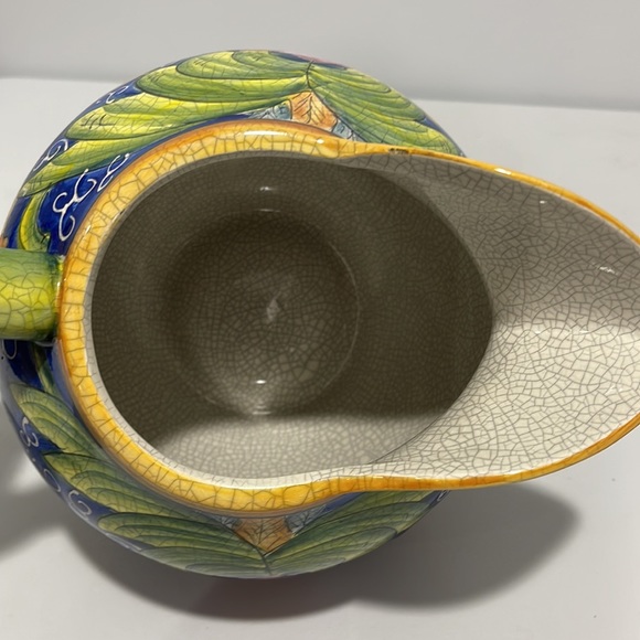 Casa Cristina pitcher  Home Collection by CBK Tuscan style colorful floral - Picture 8 of 13